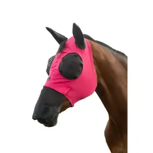 Utförsäljning HKM Anti-Flymask för häst elastisk med näsbeskydd