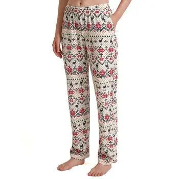 Rabatt Calida Favourites Holidays Pant Creme bomull X-Small Dam