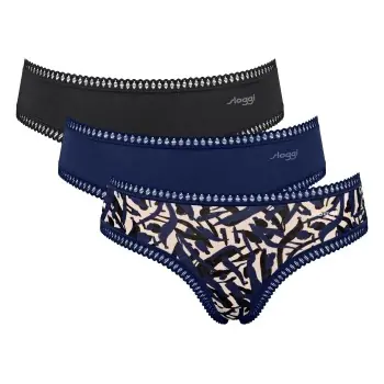 Kampanj Sloggi Trosor 3P GO Crush Hipster Briefs Blå/Grön bomull Large Dam