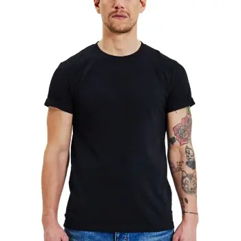 Bread and Boxers Roll-Up Tee Svart ekologisk bomull Medium Herr prisnedsättning