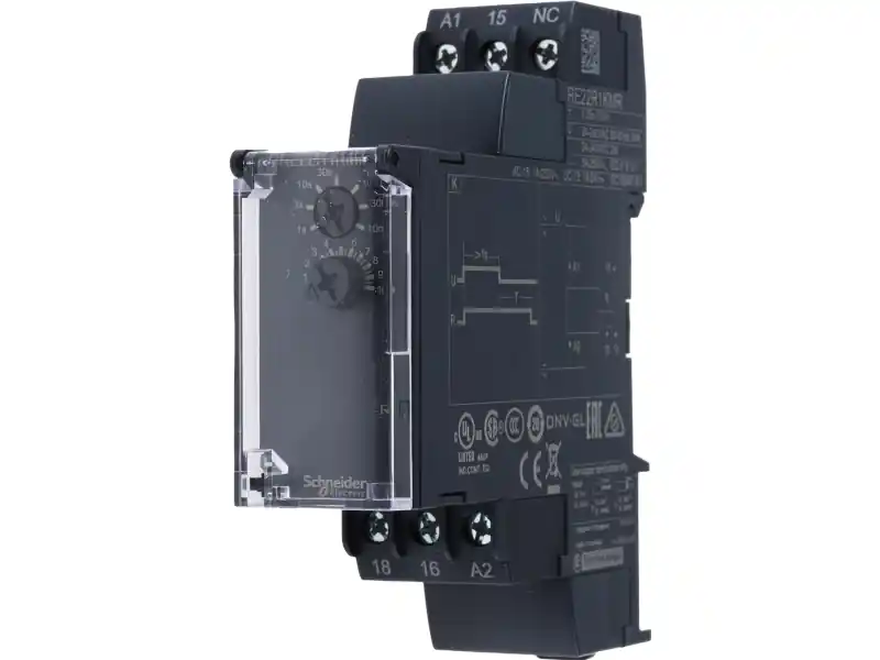 Timer fördröjd avstängning 1s-10m 1 C/O 8A 24-240V Rea