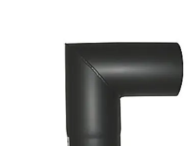 Fynd 150 mm Metalbestos Sorte røgrør knærør, 90°