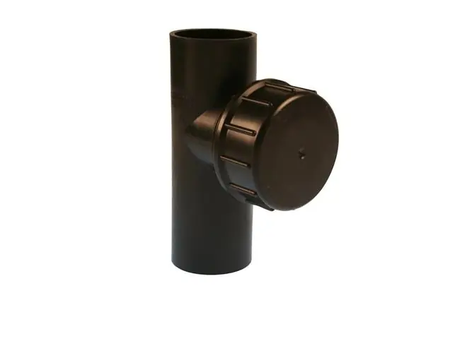 Nedsatt pris 75 mm x 90° Renserør med dæksel sort PEH Geberit