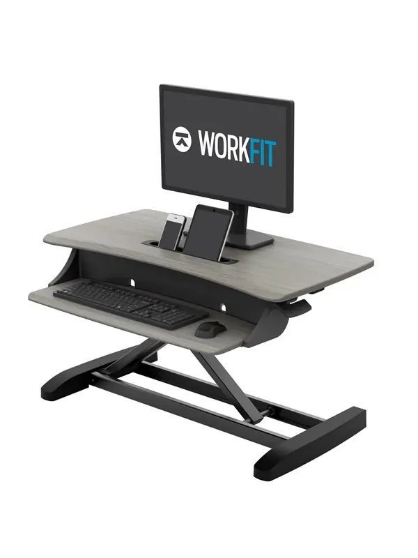Nyhet Ergotron WorkFit-Z Mini - Omvandlare till skrivbord för stående - rektangulär - duvgrå - svart bas
