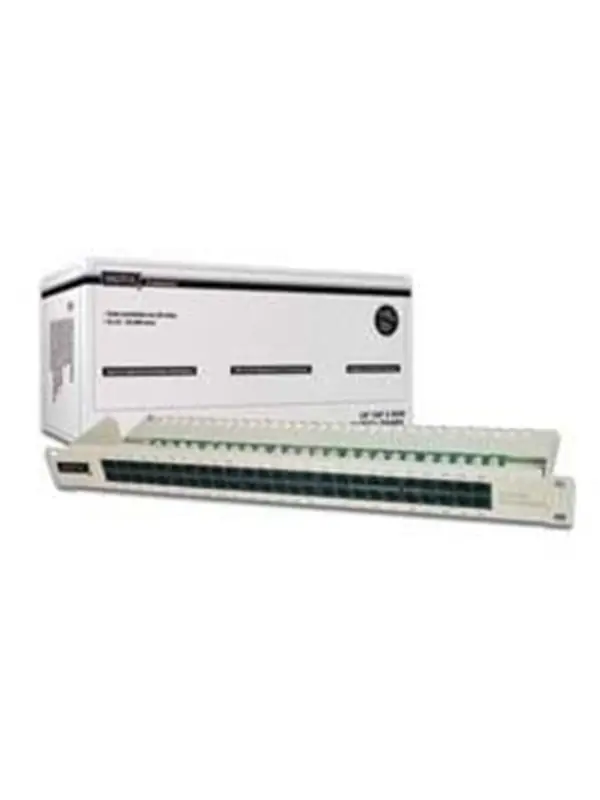 Beställ idag DIGITUS CAT 3 ISDN - Patch-panel - rackmontering - CAT 3 - RJ-45 X 50 - grå, RAL 7035 - 1U - 19