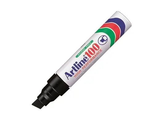 Marker Artline® 100 permanent sort 7,5-12mm - (6 stk.) Billigare