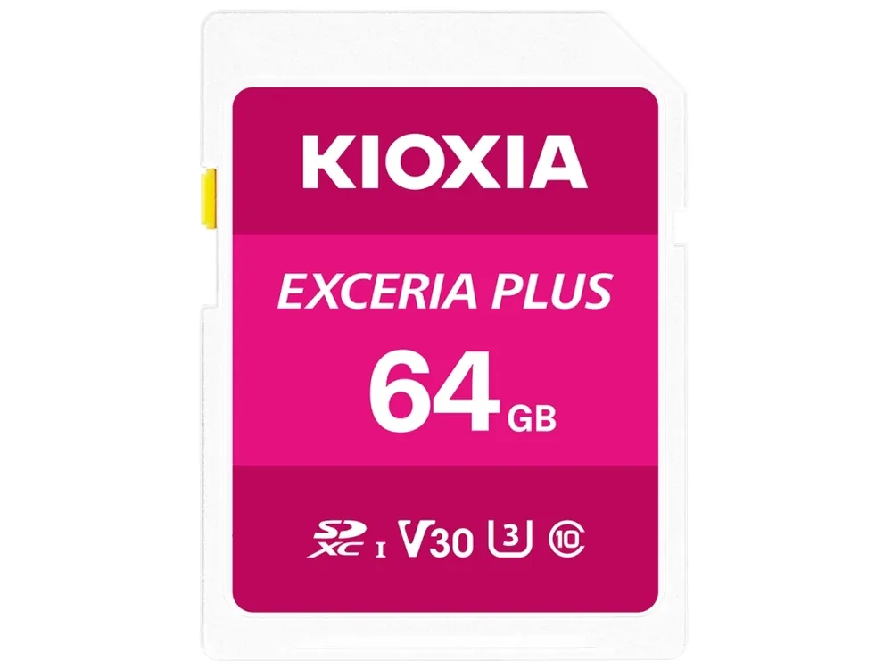 KIOXIA EXCERIA PLUS - Flashhukommelseskort - 64GB - Video Class V30 / UHS-I U3 / Class10 - SDXC UHS-I Snabb frakt