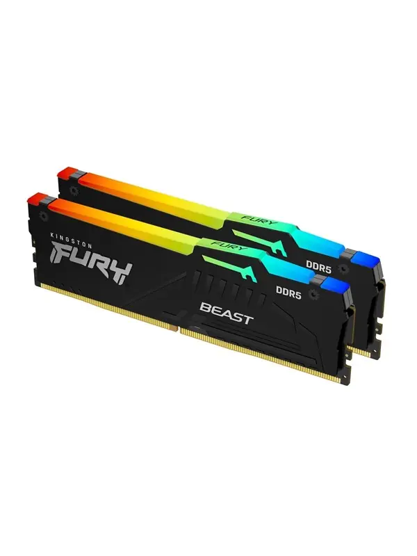 Populärt val Kingston FURY Beast RGB - DDR5 - sats - 32 GB 2 x 16 GB - DIMM 288-pin - 5600 MHz / PC5-44800 - CL40 - 1.25 V - ej buffrad - on-die ECC
