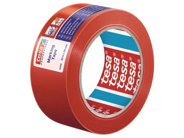 Tesaflex 60760 - Markeringstejp - 50 mm x 33 m - PVC - röd