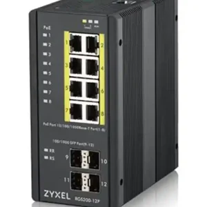 Zyxel RGS200-12P - Switch - Administrerad - 8 x 10/100/1000 (PoE+) + 4 x SFP - rackmonterbar, DIN-skenmonterbar - PoE+ (240 W) - likström Extra rabatt