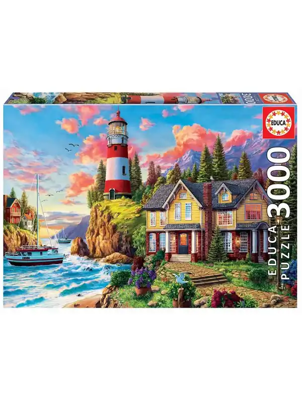 Begränsat antal Educa Puzzle 3000 Elements Fyren vid havet