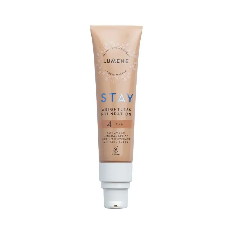 Premium Lumene Stay Weightless Foundation SPF30 4 Tan 30 ml